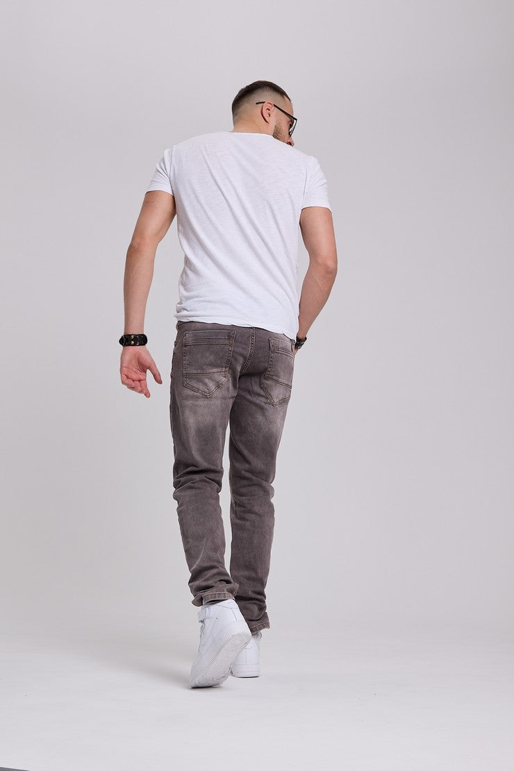 CD860 Men's Jeans – Straight Fit in Teal and Brown