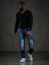 CD876 Men's Jeans - Stylish Straight Fit with Comfort