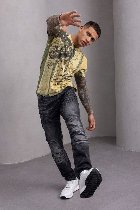 CD876 Men's Jeans - Stylish Straight Fit with Comfort
