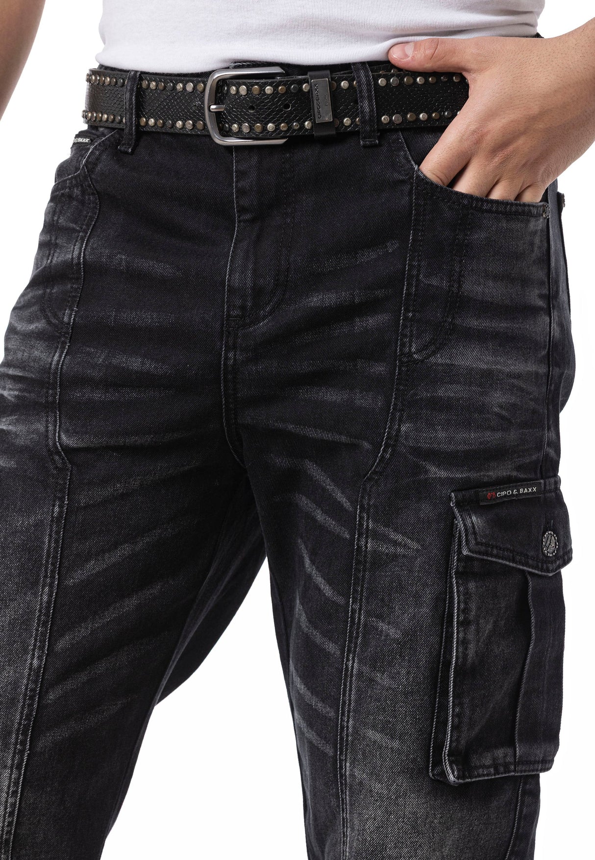 CD897 Men's Jeans - Over Size, Loose Fit, Dirty Wash