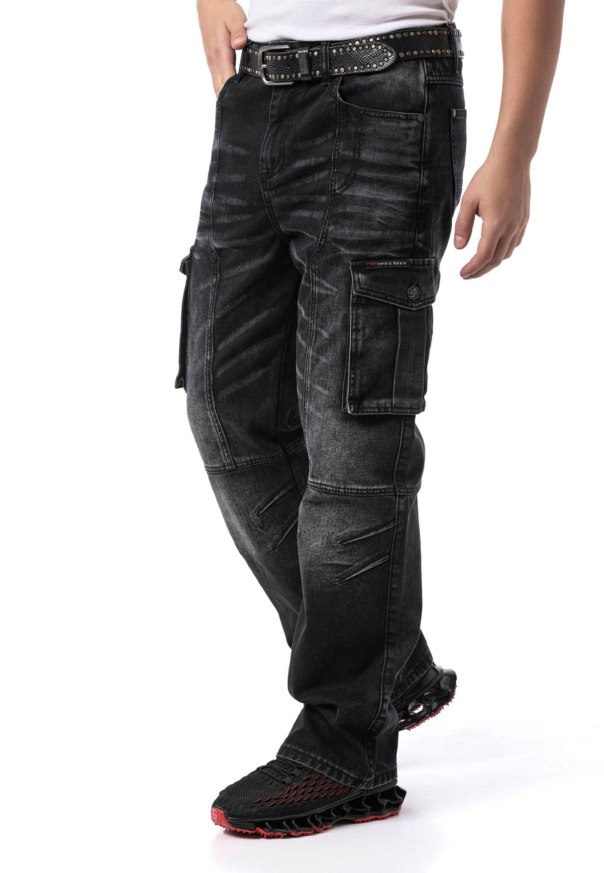 CD897 Men's Jeans - Over Size, Loose Fit, Dirty Wash