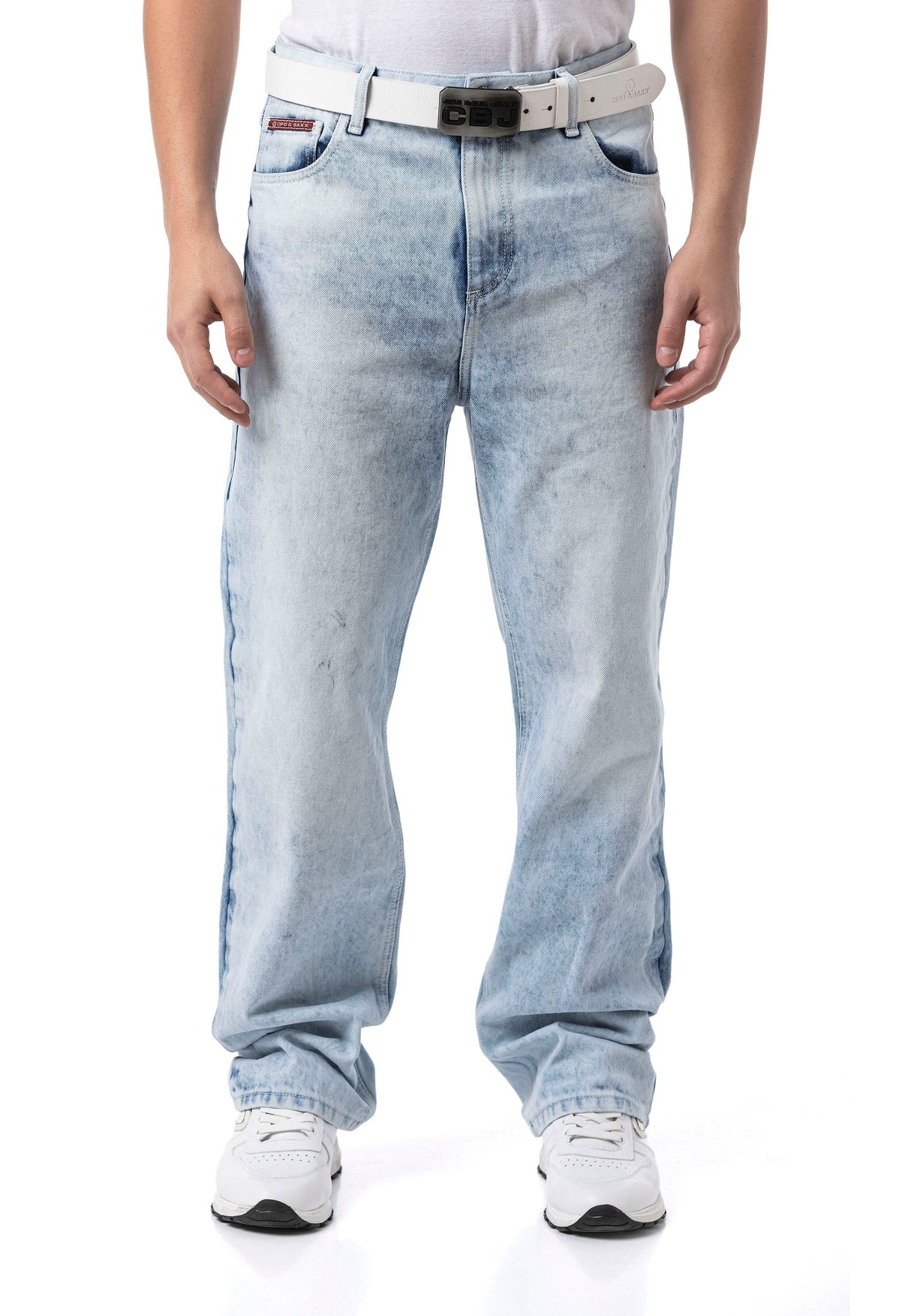 CD903 Baggy fit jeans with zipper