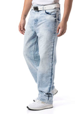 CD903 Baggy fit jeans with zipper