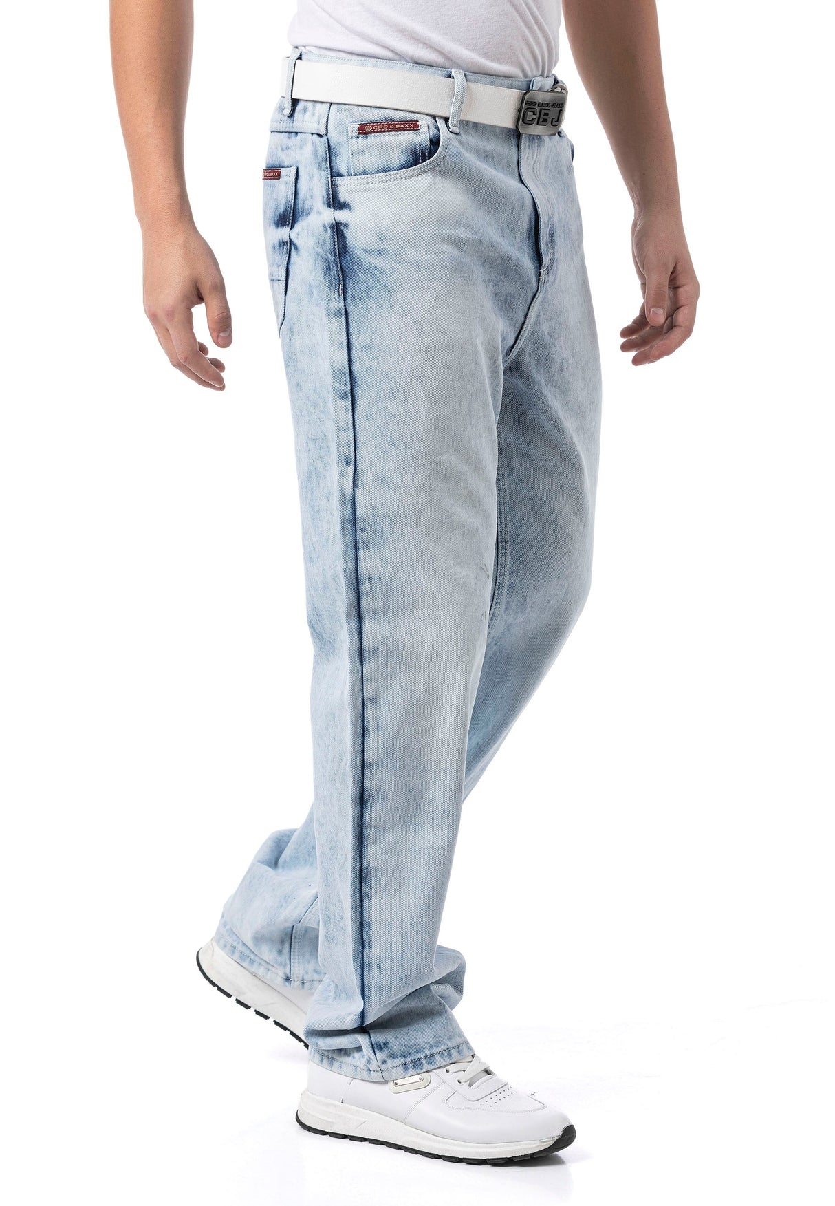 CD903 Baggy fit jeans with zipper
