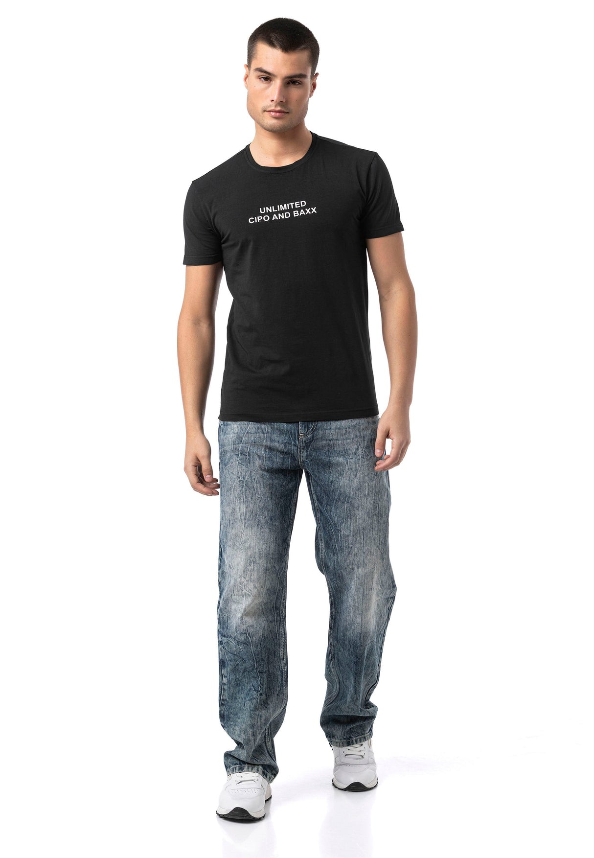 CD903 Baggy fit jeans with zipper