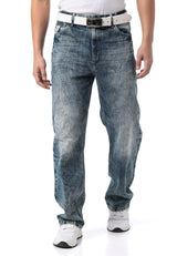 CD903 Baggy fit jeans with zipper