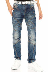 CDK110 Boys' Jeans – Regular Fit in Blue with Distinctive Seams & Distressed Wash | Stylish Denim Trousers for School & Leisure