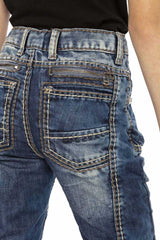 CDK110 Boys' Jeans – Regular Fit in Blue with Distinctive Seams & Distressed Wash | Stylish Denim Trousers for School & Leisure