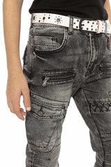 CDK111 – Regular fit in grey with a used look and decorative stitching | Stylish children's jeans for everyday wear and leisure