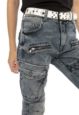 CDK111 – Regular fit in grey with a used look and decorative stitching | Stylish children's jeans for everyday wear and leisure