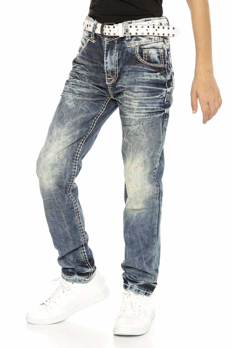 CDK112 BLUE BOYS' JEANS REGULAR FIT