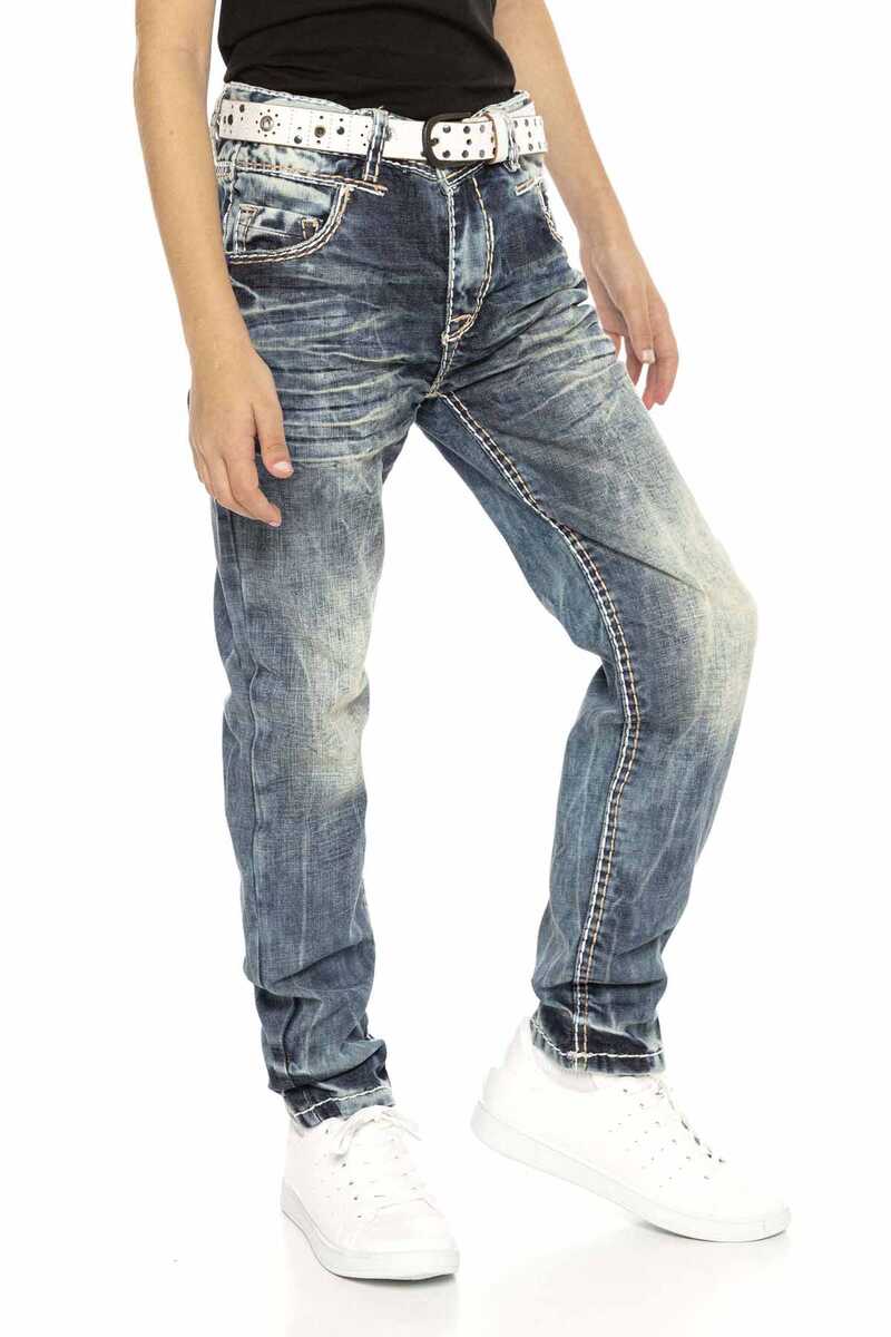 CDK112 BLUE BOYS' JEANS REGULAR FIT