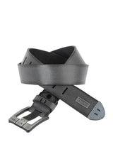CG106 Men's designer leather belt in an elegant look with metal patch