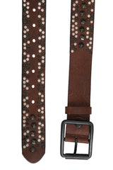 CG132 Men's Leather Belt with Stylish Studded Pattern
