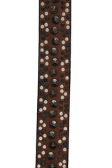 CG132 Men's Leather Belt with Stylish Studded Pattern