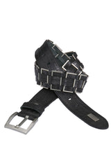 CG144 Men's Leather Belt with Fashionable Metal Elements
