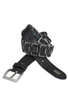 CG144 Men's Leather Belt with Fashionable Metal Elements
