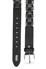 CG144 Men's Leather Belt with Fashionable Metal Elements