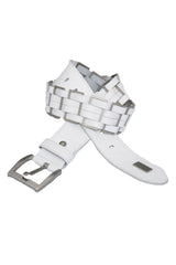 CG144 Men's Leather Belt with Fashionable Metal Elements