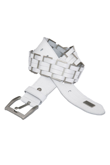 CG144 Men's Leather Belt with Fashionable Metal Elements