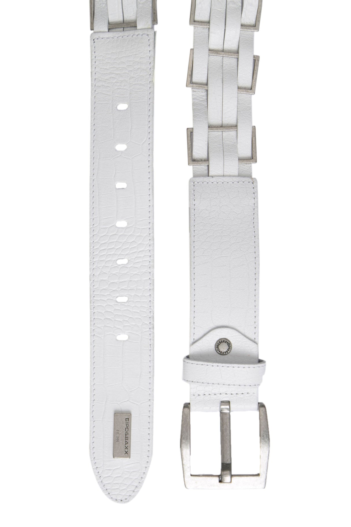 CG144 Men's Leather Belt with Fashionable Metal Elements