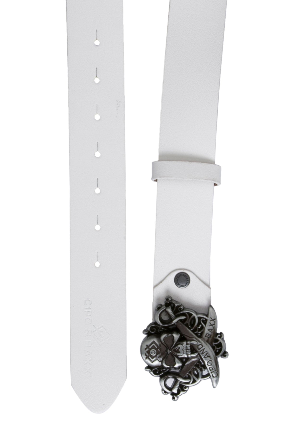 CG146 Men's Leather Belt with Cool Skull Buckle