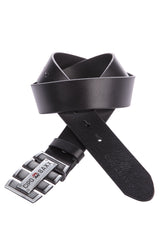 CG160 Men's leather belt with striking buckle
