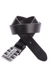 CG160 Men's leather belt with striking buckle
