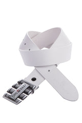 CG160 Men's leather belt with striking buckle