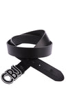CG161 Men's leather belt with striking buckle