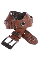 CG162 Men's leather belt with stylish studded details