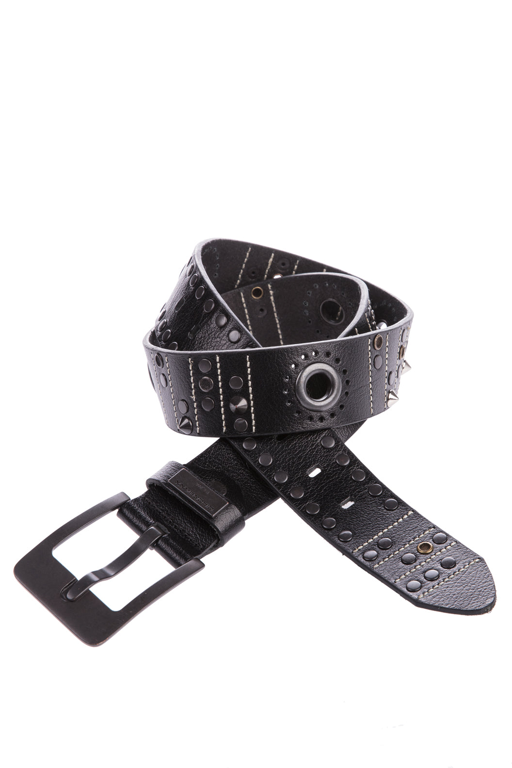 CG162 Men's leather belt with stylish studded details