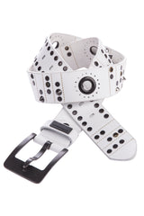 CG162 Men's leather belt with stylish studded details