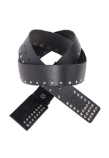 CG163 Men's leather belt with stud trim