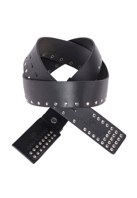 CG163 Men's leather belt with stud trim