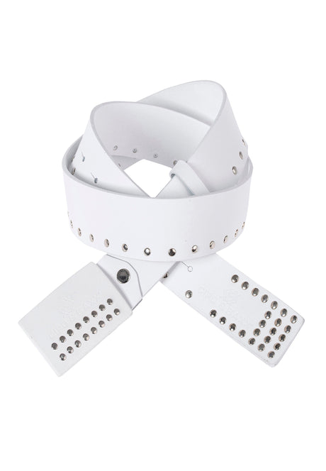 CG163 Men's leather belt with stud trim