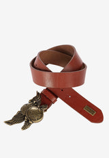 CG169 Men's leather belt with elaborate metal buckle