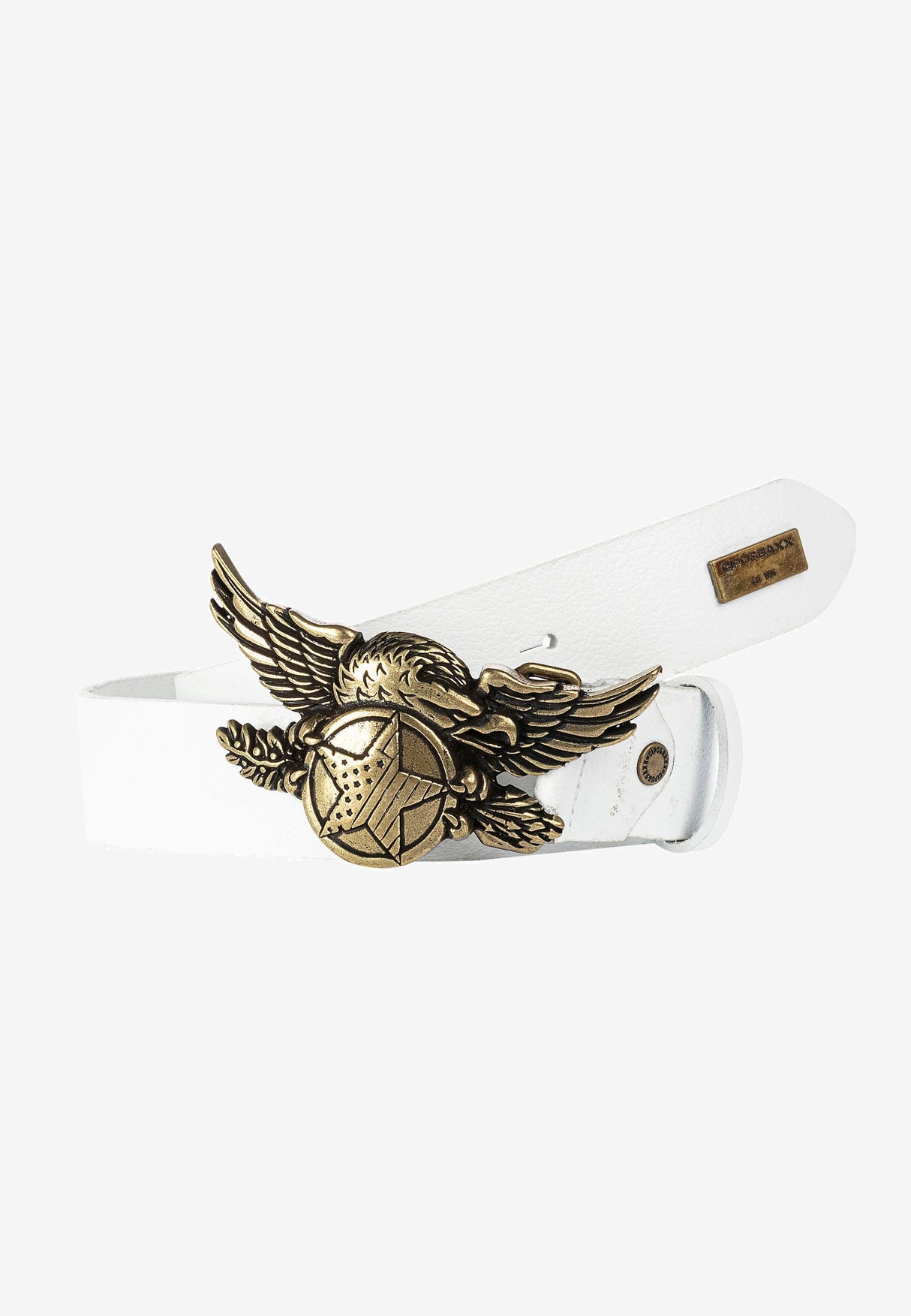 CG169 Men's leather belt with elaborate metal buckle