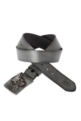 CG170 Men's leather belt with stylish skull motif
