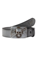 CG170 Men's leather belt with stylish skull motif