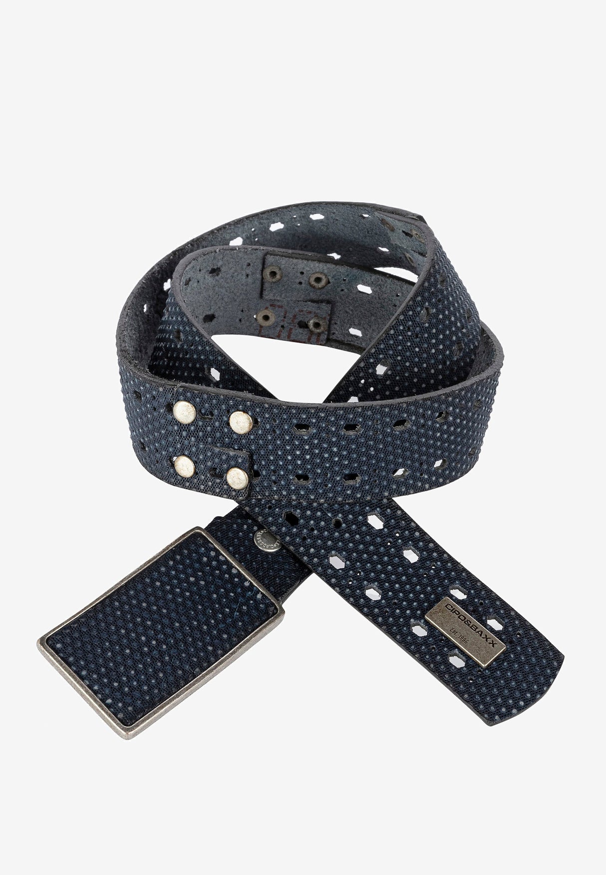 CG174 Men's leather belt in a futuristic look