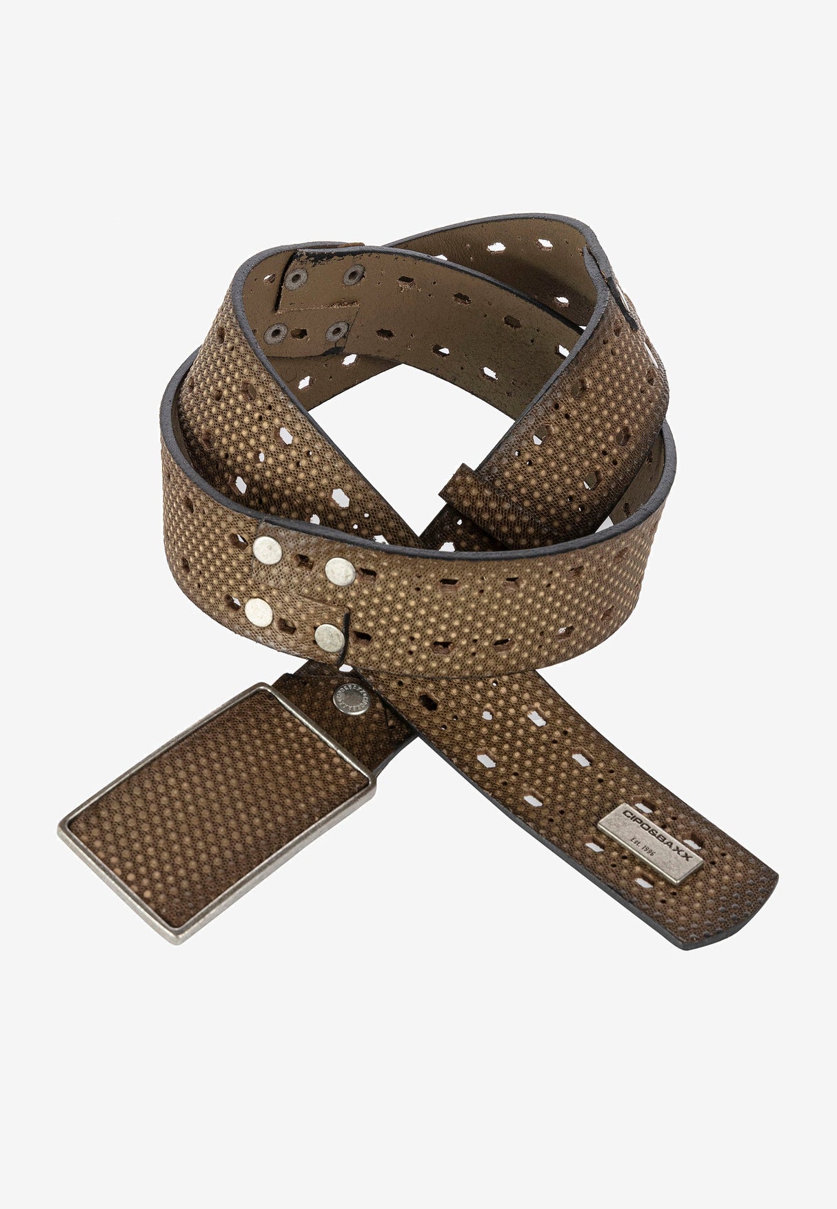 CG174 Men's leather belt in a futuristic look