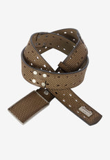 CG174 Men's leather belt in a futuristic look