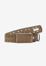 CG174 Men's leather belt in a futuristic look