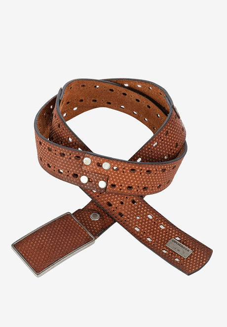 CG174 Men's leather belt in a futuristic look