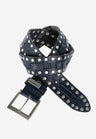 CG175 Men's leather belt with embossing and rivets