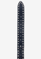 CG175 Men's leather belt with embossing and rivets