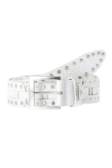 CG175 Men's leather belt with embossing and rivets