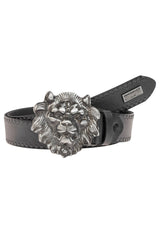 CG196 Men's belt with striking lion's head buckle