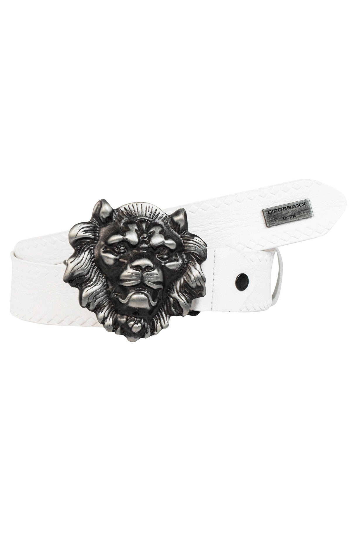CG196 Men's belt with striking lion's head buckle